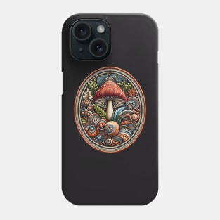 Peachy Mushroom Embroidered Patch Phone Case