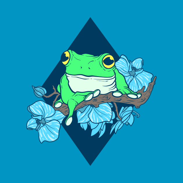 Frog&Flowers by Spazzy Newton