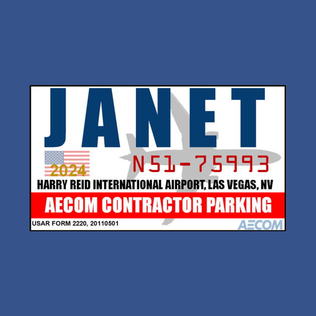 JANET Secret Government Airline Parking Permit by Starbase79