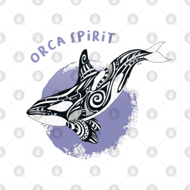 Orca Killer Whale Purple Tribal Tattoo Sun Ink Art by Seven Sirens Studios