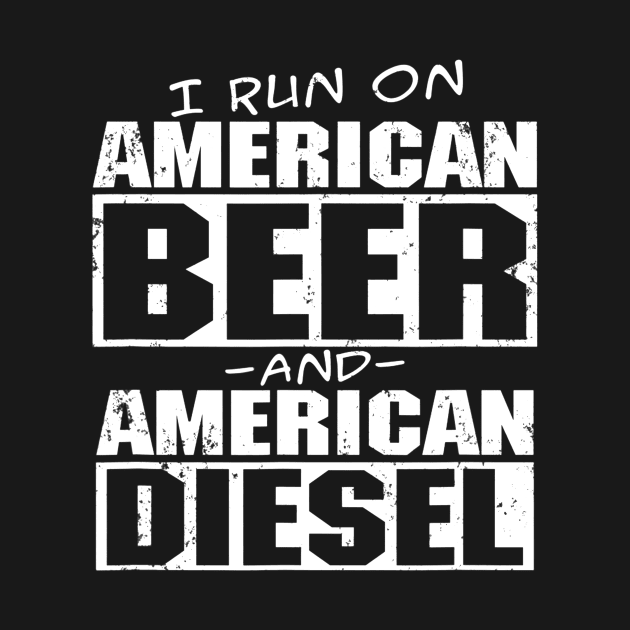 Mens Funny American Diesel Truck and Beer by lohstraetereva