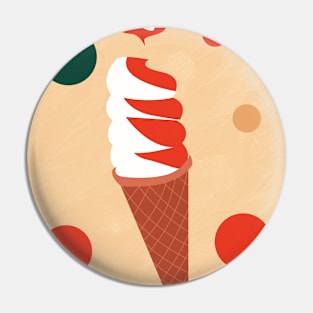 Ice Cream Cone, Modern, Retro, Vintage, Art Print Pin