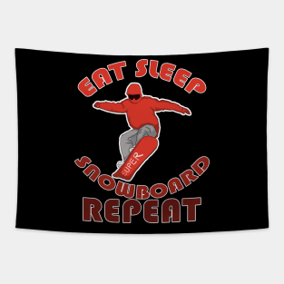 Eat Sleep Snowboarding Repeat Tapestry