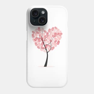 Heart tree with finger prints Phone Case