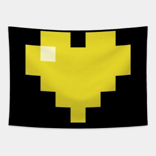 Simple Yellow Pixel Heart Tapestry