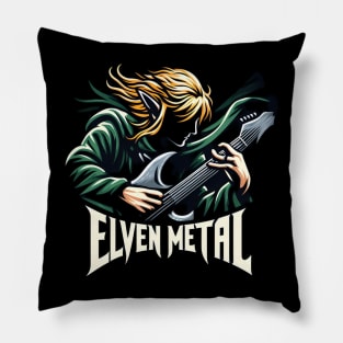 Elven Metal - Elf Guitar Hero - Fantasy Pillow