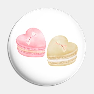 Two Heart Macarons Pin