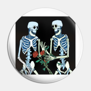 Skeleton Lovers Pin