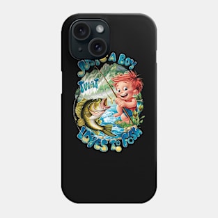 Joyful Boy Reeling in a Catch Phone Case