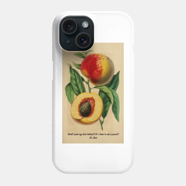 "Shall I part my hair behind? Shall I dare to eat a peach?" T.S. Eliot Phone Case by picsoncotton