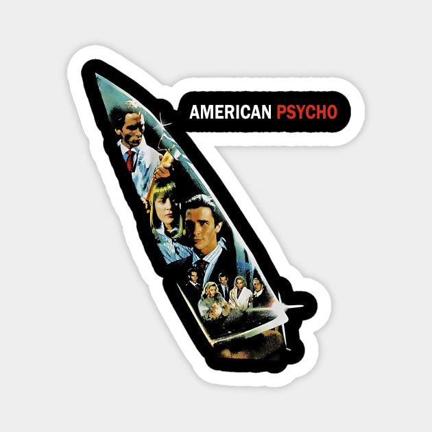 American Psycho Knife Reflection Retro Horror Film Magnet by Visionary Canvas