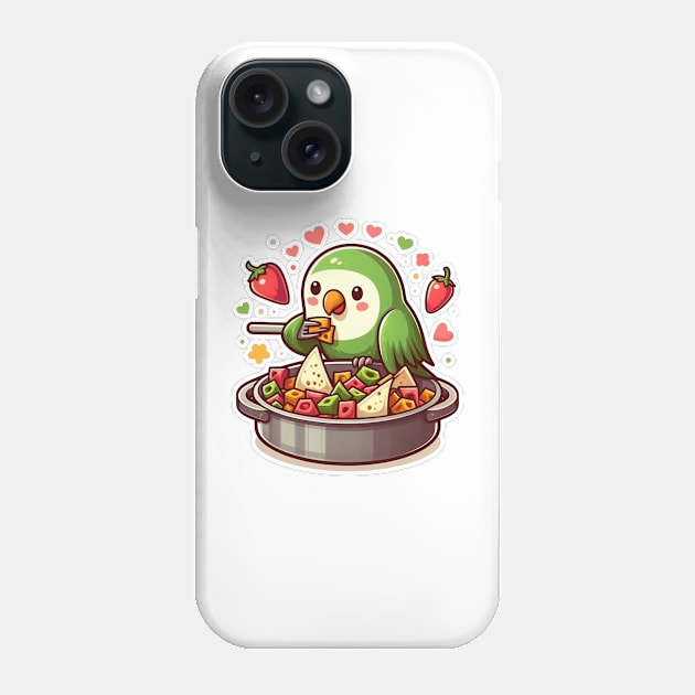 cute love birds are eating Mexican specialties, Tacos, Burritos, Enchiladas, Quesadillas, Guacamole, Fajitas, Chiles Rellenos, Tamales, Mole, Chilaquiles, Phone Case by art poo