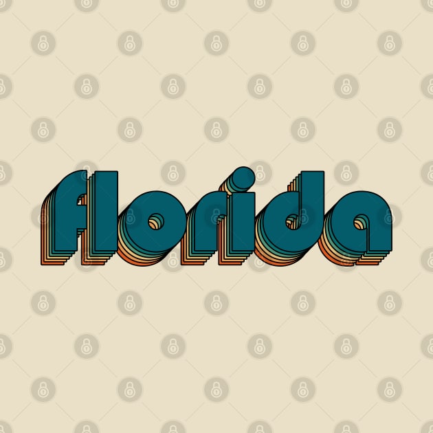 Florida // Florida Retro Rainbow Typography Style // 70s by Vincentstore.id