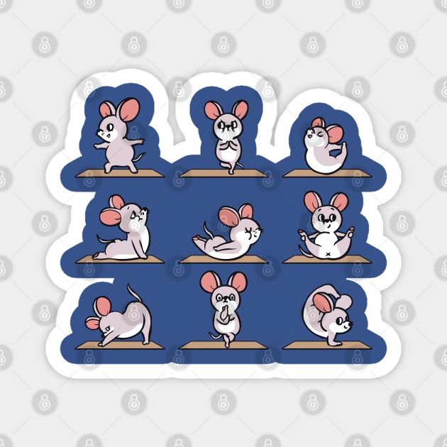 Mouse Yoga Magnet by huebucket