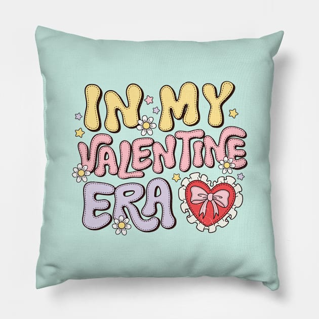 In My Valentine Era Retro Vintage Style Love Happy Valentines Day Pillow by Pop Cult Store