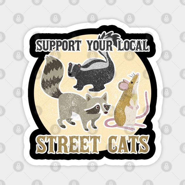 Funny Cat Support Your Local Street Cats Magnet by Design Malang