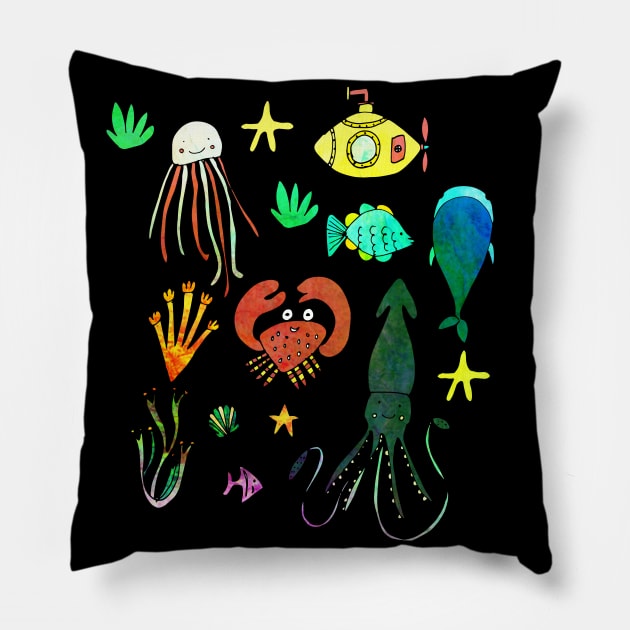 Nautical Bioluminescence Pillow by bruxamagica