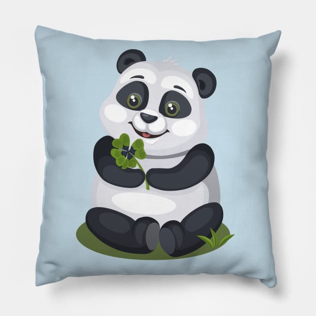 Good luck Panda Pillow by juliavector