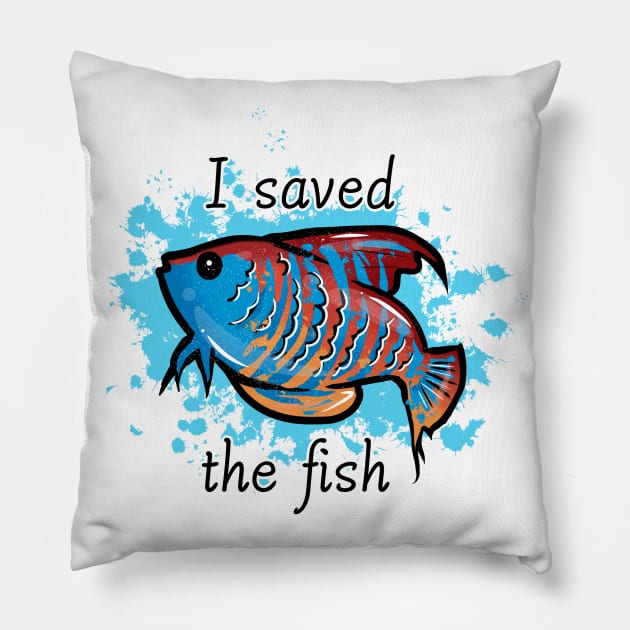 I saved the fish Detroit become human Pillow by Sonoyang