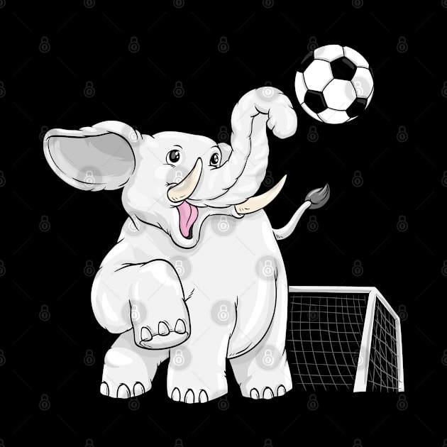 Elephant as soccer player with soccer ball by Markus Schnabel