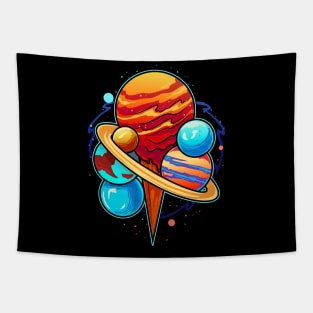 Planets Ice Cream Space Gifts Men Kids Women Funny Space Tapestry