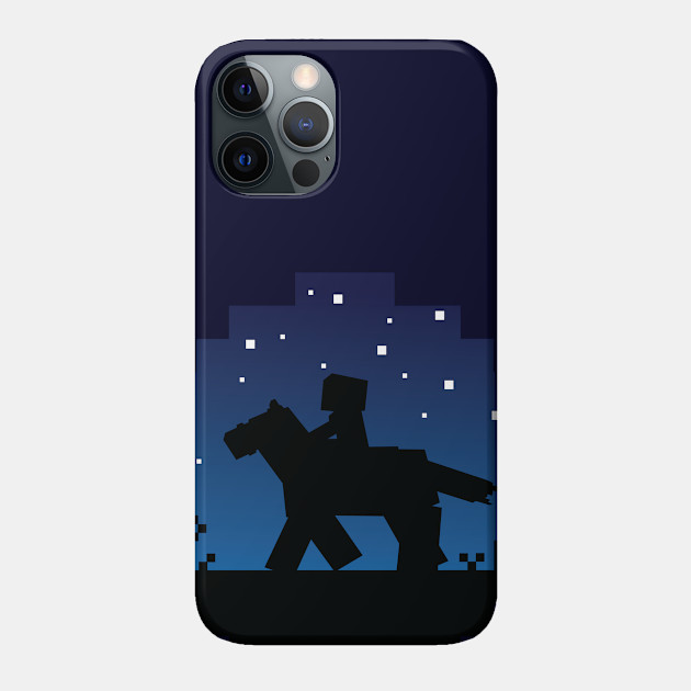 Minecraft Nightscape with Horse - Mine Craft - Phone Case