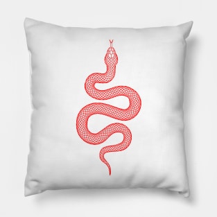 Snake Illustration minimalist aesthetic Pillow