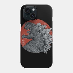 chibi godzilla red moon Phone Case