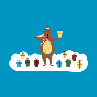 Christmas bear and gifts T-Shirt