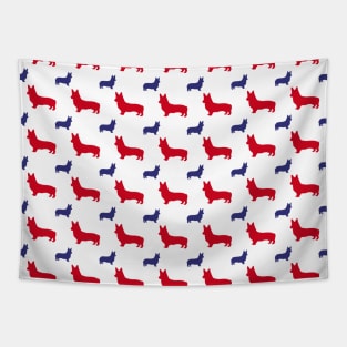 American Corgi, Red White And Blue Tapestry