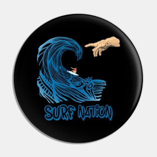 Surf Creation Michelangelo Big Blue Wave Pin