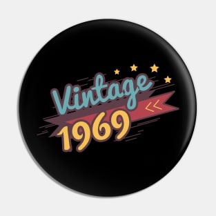 Vintage 1969 Funny Old School 50th Retro Gift T-shirt Pin