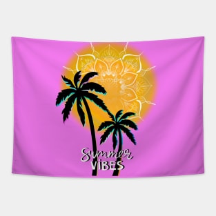 Sunset palm trees Tapestry