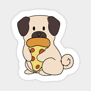 Pug eating a pizza Magnet