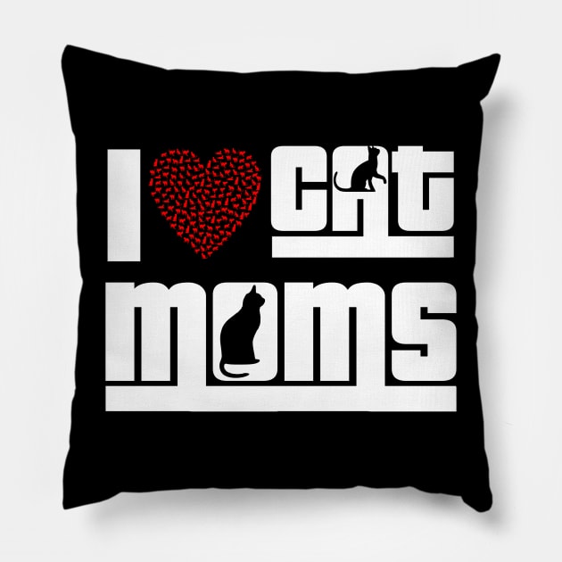 I love Cat Moms Pillow by Mustapha Sani Muhammad