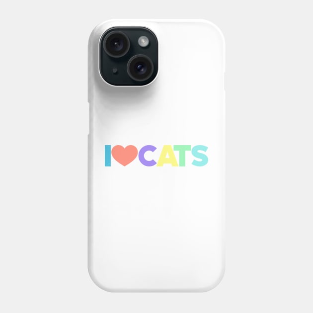 I Love Cats Kittens Cat Lovers (Rainbow) Phone Case by Luluca Shirts