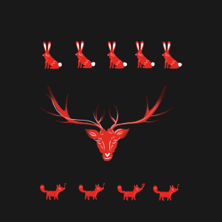 Reindeer Pattern T-Shirt