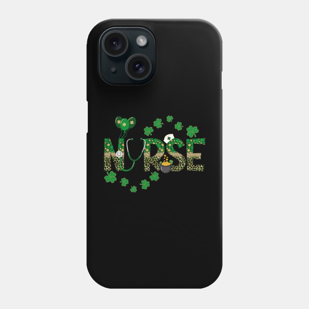 Nurse Stethoscope St. Patrick's Day Shamrock Phone Case by jackofdreams22