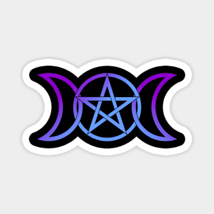 Triple Moon Goddess light purple to blue Magnet