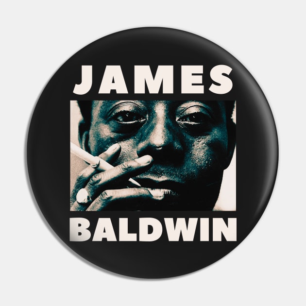 James Baldwin portrait Pin by artbleed