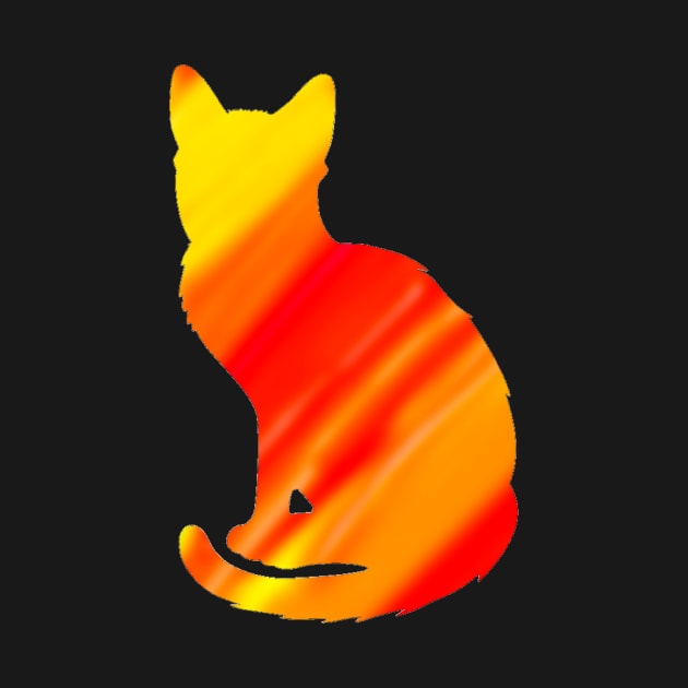 Fire Cat Silhouette by Amanda1775