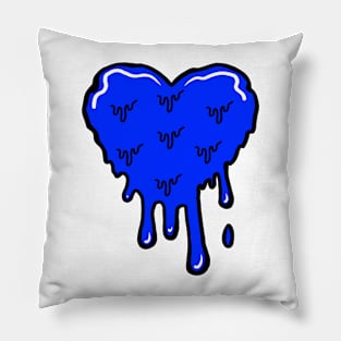 Dark Blue Melting Acid Heart Pillow