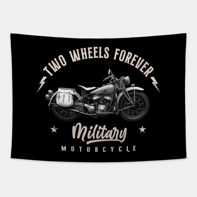 Two Wheels Forever Military Tapestry by Jose Luiz Filho
