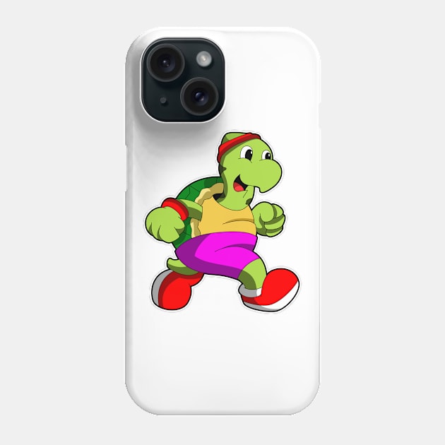 Turtle as Jogger with Headband Phone Case by Markus Schnabel
