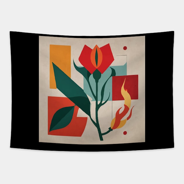 Abstract hot pepper plant Tapestry by Chiro Loco