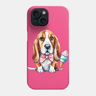 cute basset hound dog ice cream gift ideas Phone Case