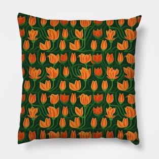 Tulips Flower Seamless Pattern V9 Pillow