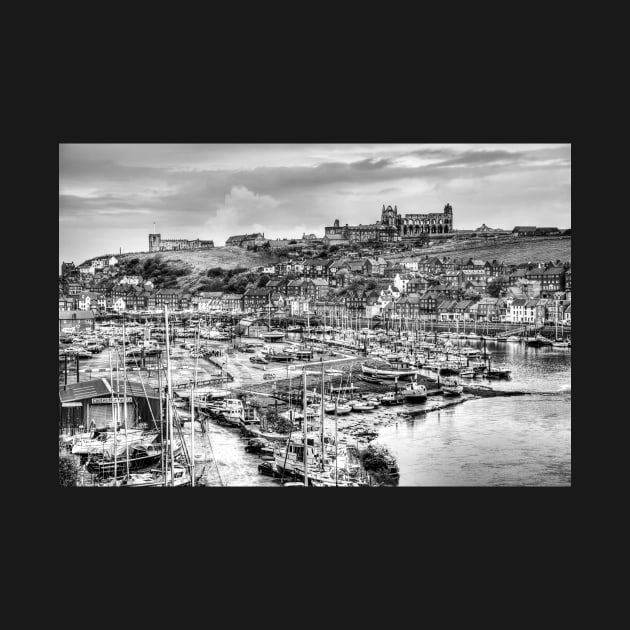 Whitby Marina And Harbor Black And White by tommysphotos