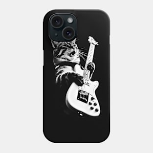 Rock Cat Playing Guitar - Funny Guitar Cat Phone Case