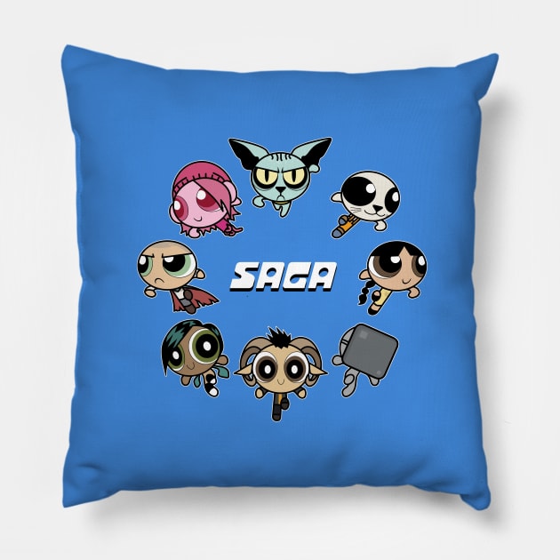 Saga Cartoon Mash Up Pillow by bovaart